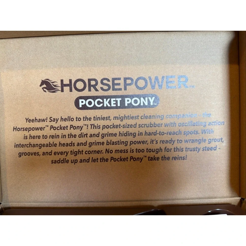 Horsepower Pocket Pony Power Scrubber Waterproof Cordless Pocket-Sized NEW